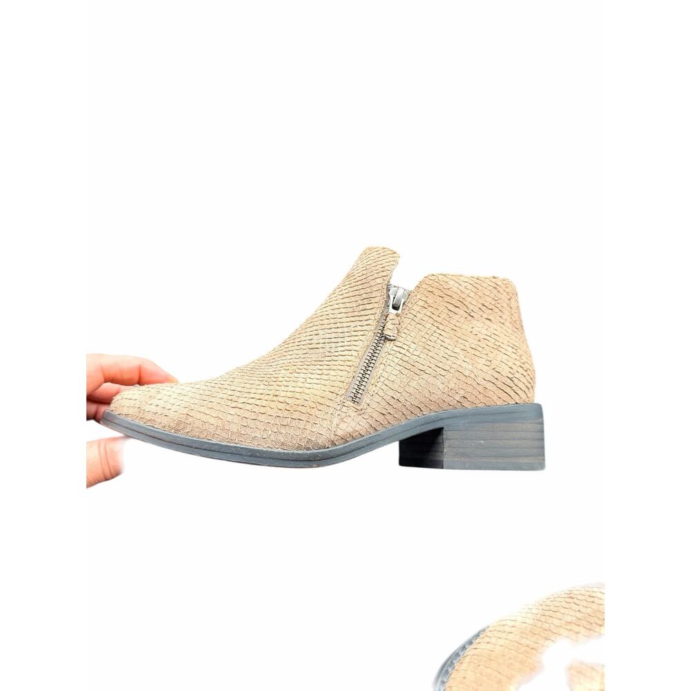 Eileen Fisher Leather Ankle Boots Tan Textured Zip Size 7 - Picture 8 of 13